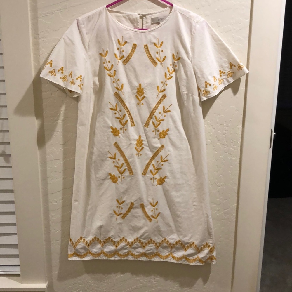 LOFT Flutter Sleeve Eyelet Dress